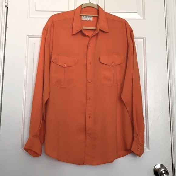 Winner Silk Long-Sleeve Botton-Front Shirt. Size  M - Picture 1 of 6